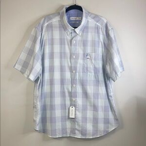 NWT Nautica Blue White Button Down Shirt Cotton Casual Men’s XXL NWT #10